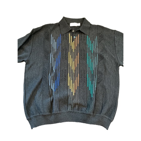 St Croix Sweater Mens L Wool Blend Pullover Excellent Condition Blue Yellow Gree - Picture 2 of 5